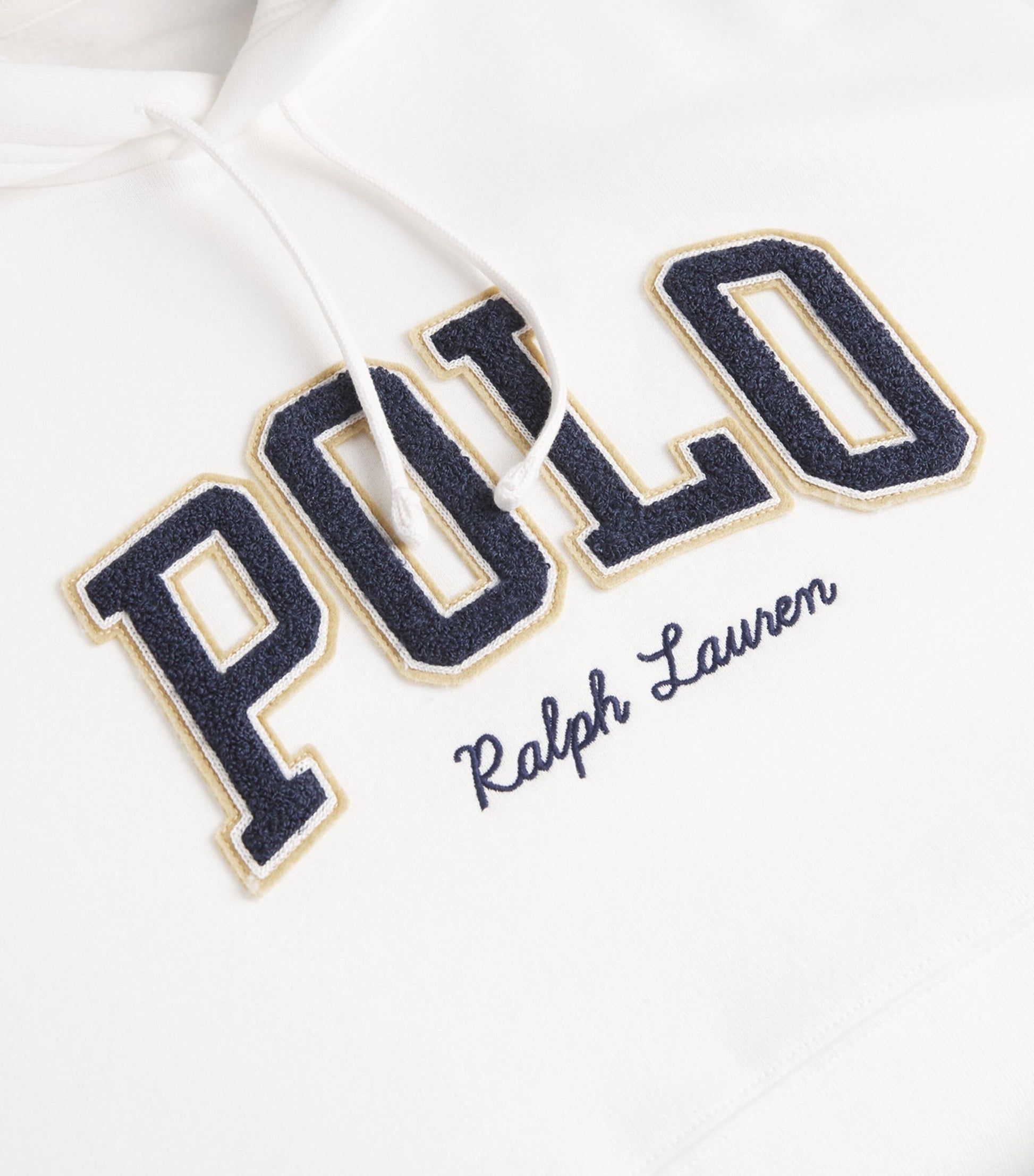 Polo Ralph Lauren White Cotton-Blend Varsity Hoodie