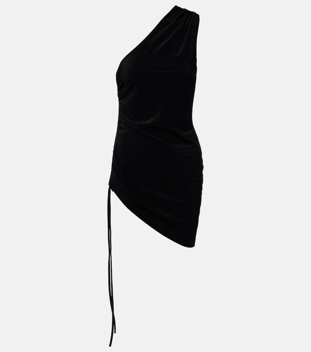 Balmain - Ruched one-shoulder minidress