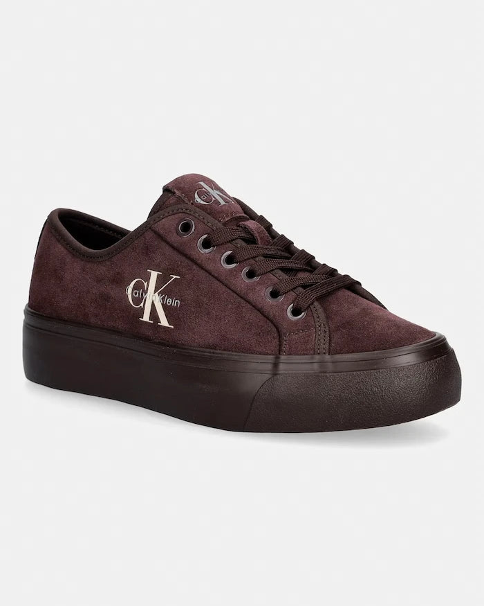 Calvin Klein VULC FLATF LACEUP SUEDE kadın süet spor ayakkabı