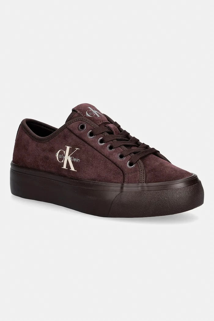 Calvin Klein VULC FLATF LACEUP SUEDE kadın süet spor ayakkabı