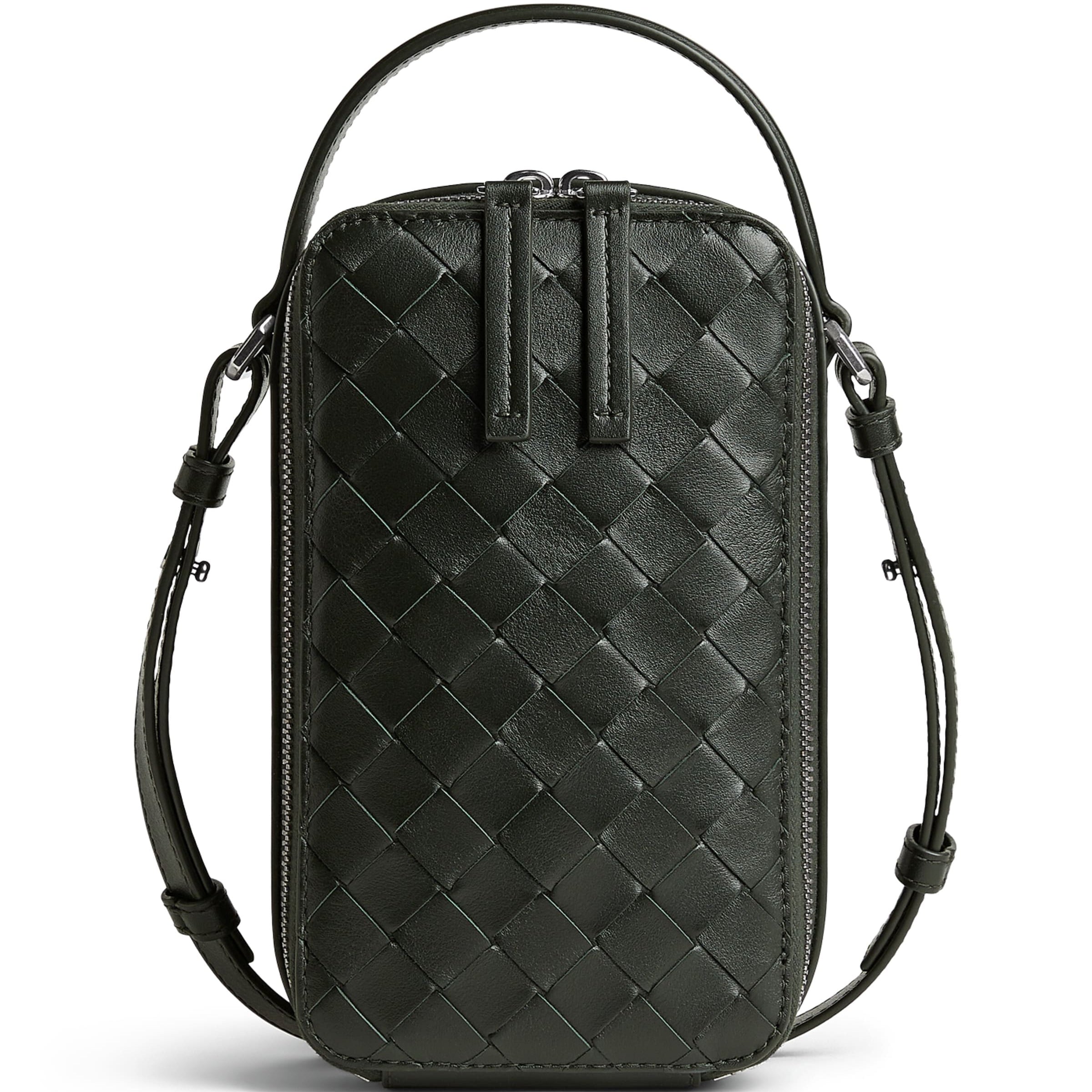 Leather Intrecciato Getaway Phone Pouch