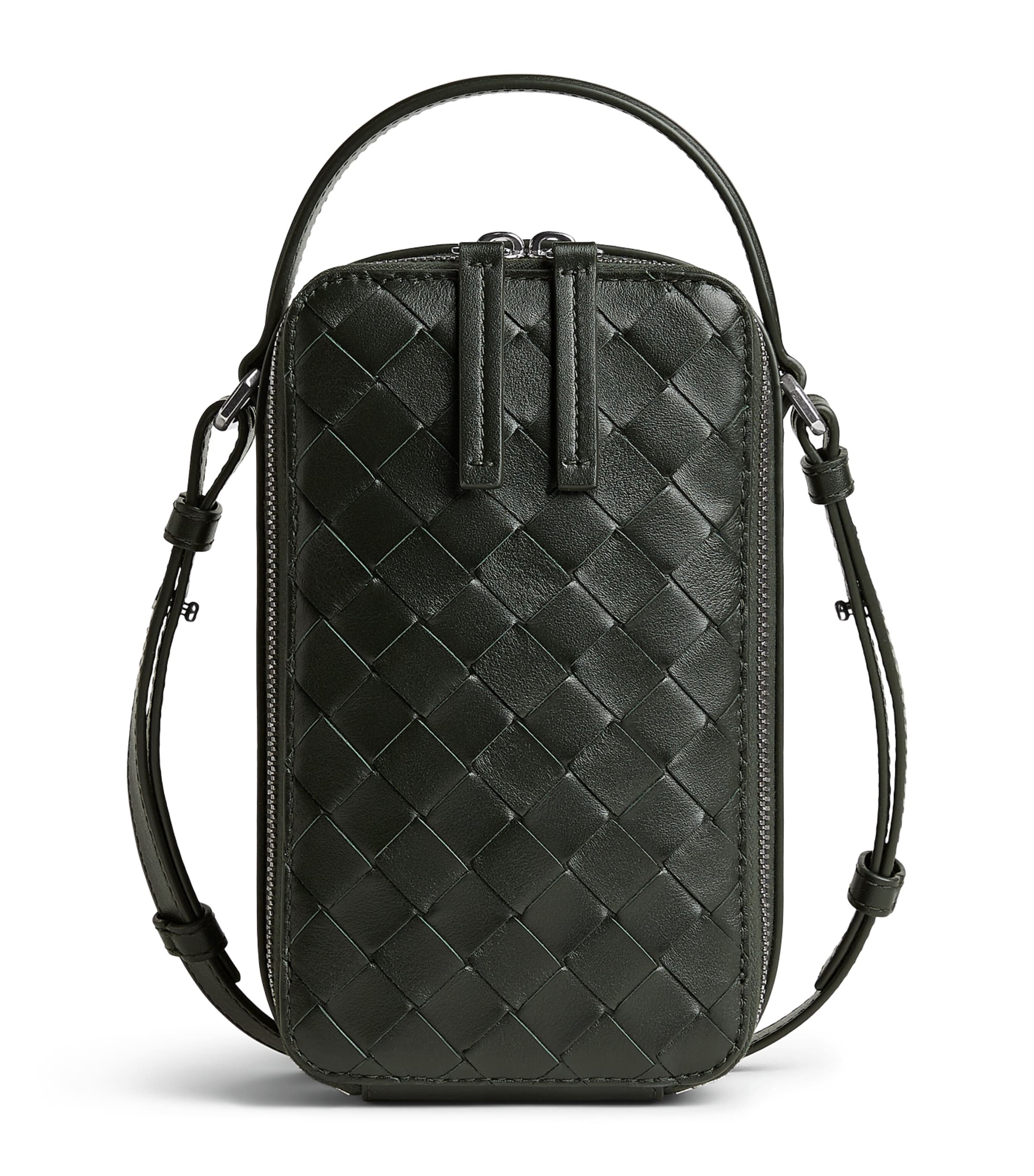 Bottega Veneta Leather Intrecciato Getaway Phone Pouch