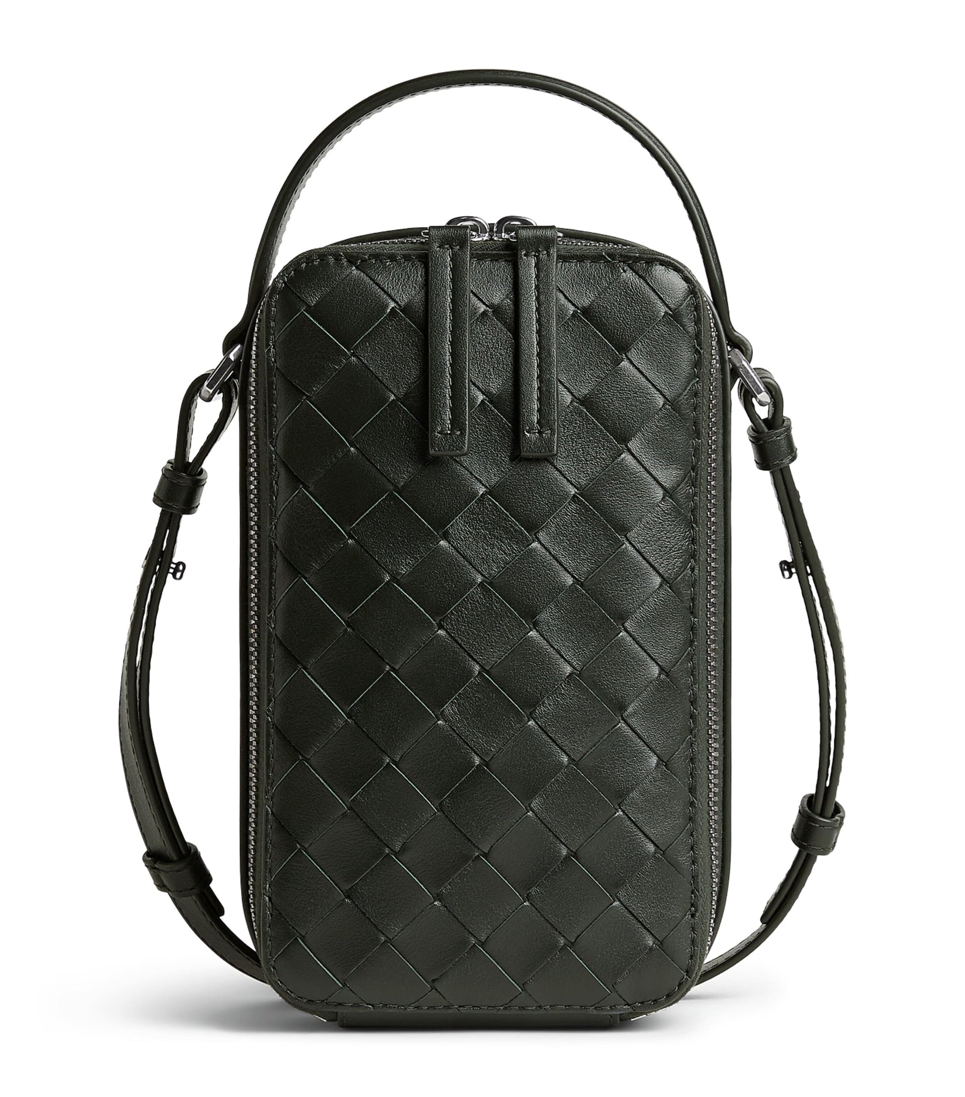 Bottega Veneta Leather Intrecciato Getaway Phone Pouch