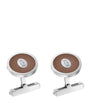 Sterling Silver and Brown Lacquer Double C de Cartier Cufflinks
