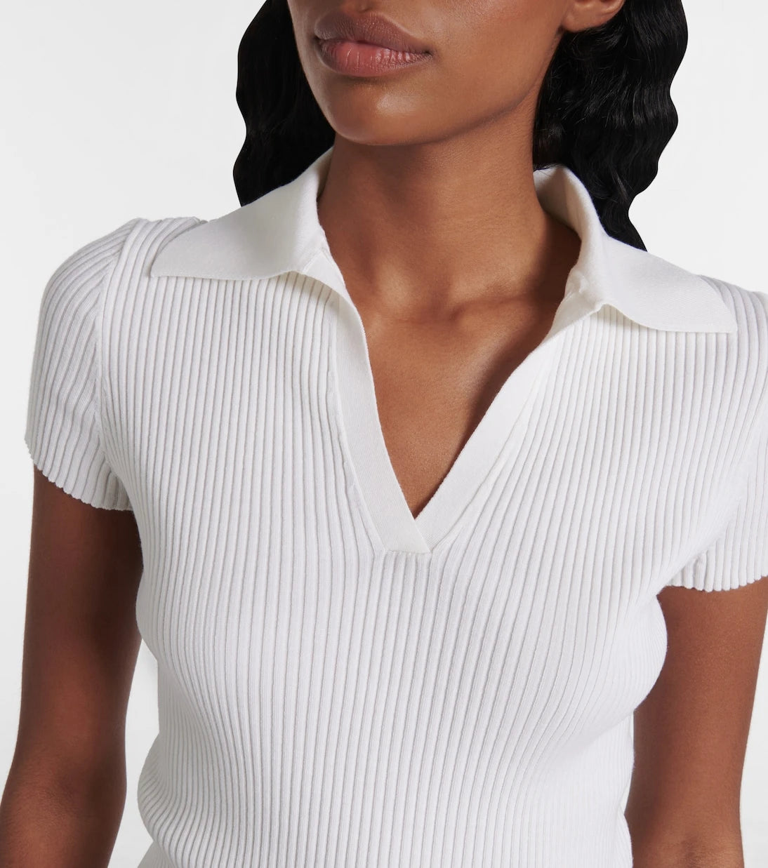 Balenciaga - Ribbed-knit wool-blend polo sweater