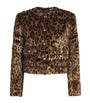 Faux Fur Leopard Print Jacket BIG LEOPARD PRINT