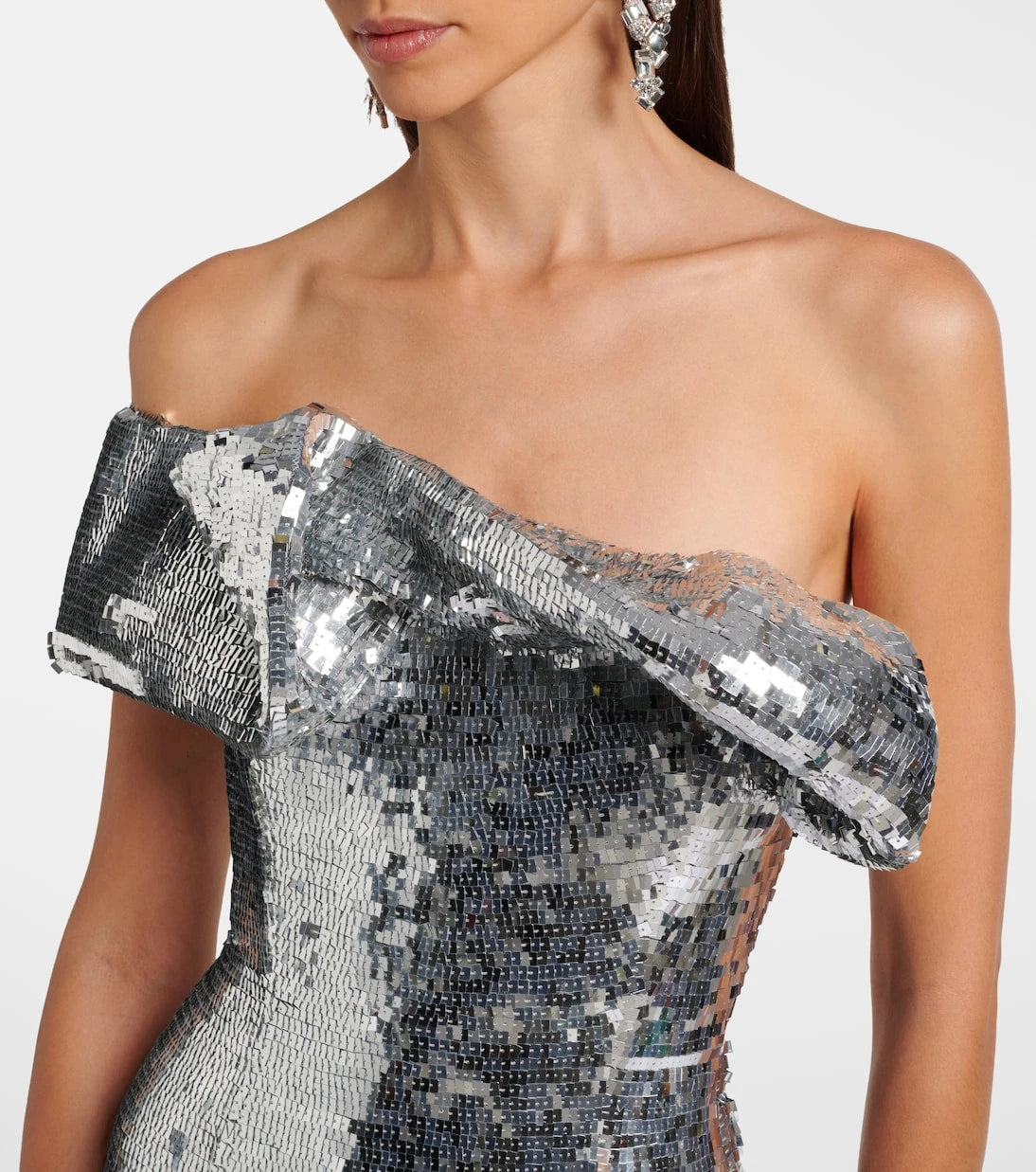 Rachel Gilbert - Tamzin sequined one-shoulder gown