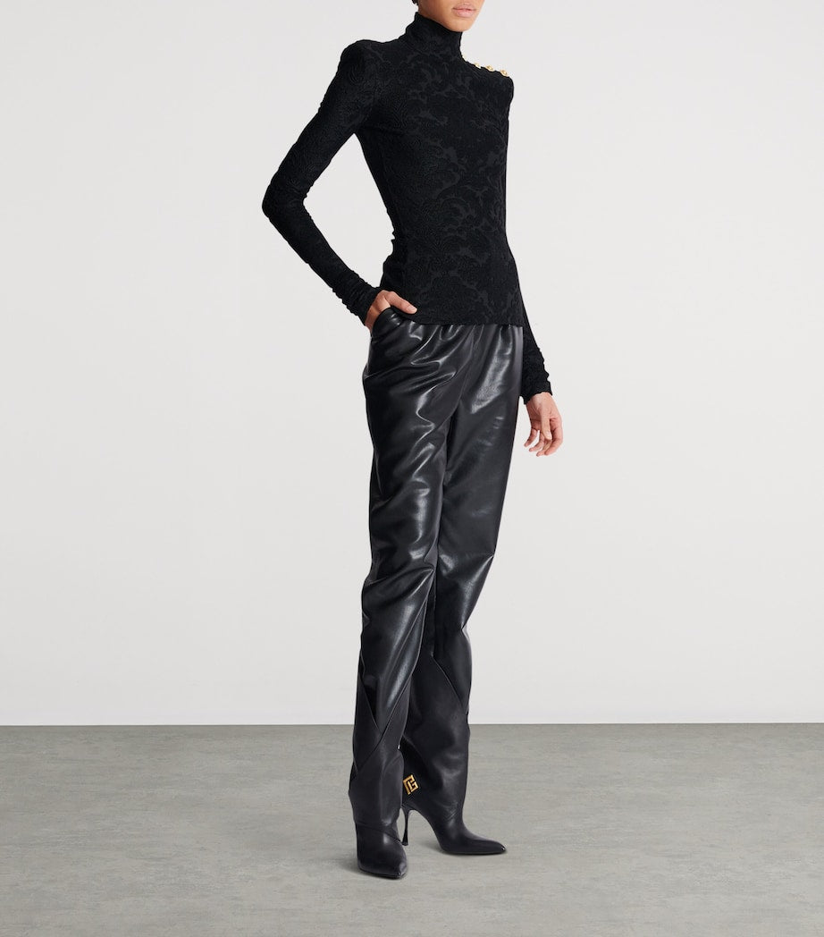 Balmain Black Baroque Jacquard Top