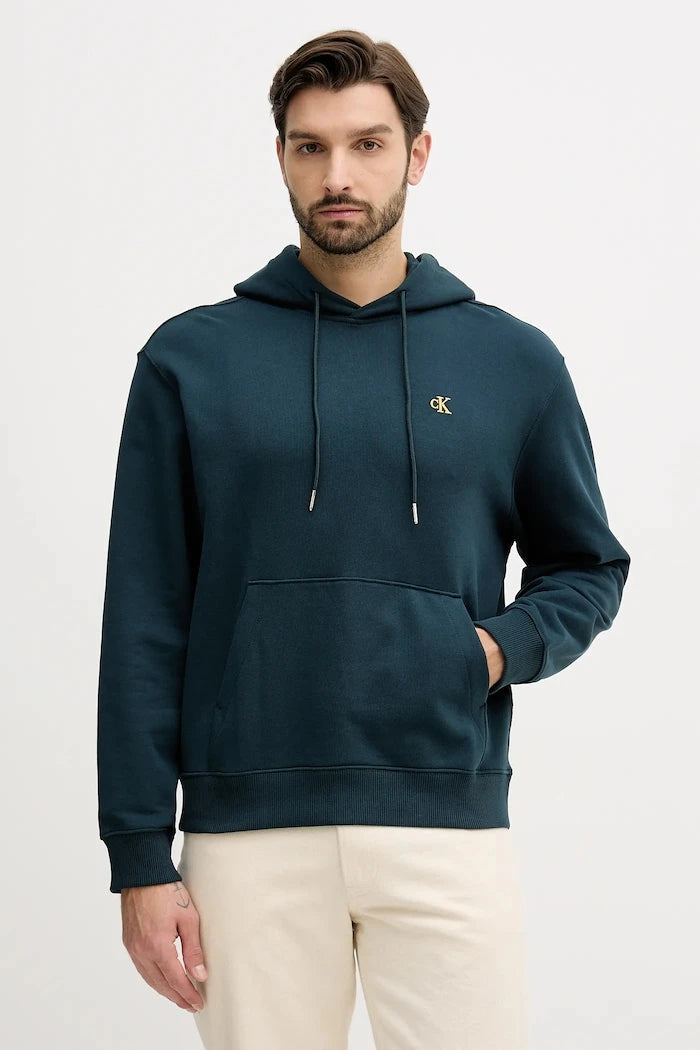 Calvin Klein Jeans erkek pamuklu kapüşonlu sweatshirt
