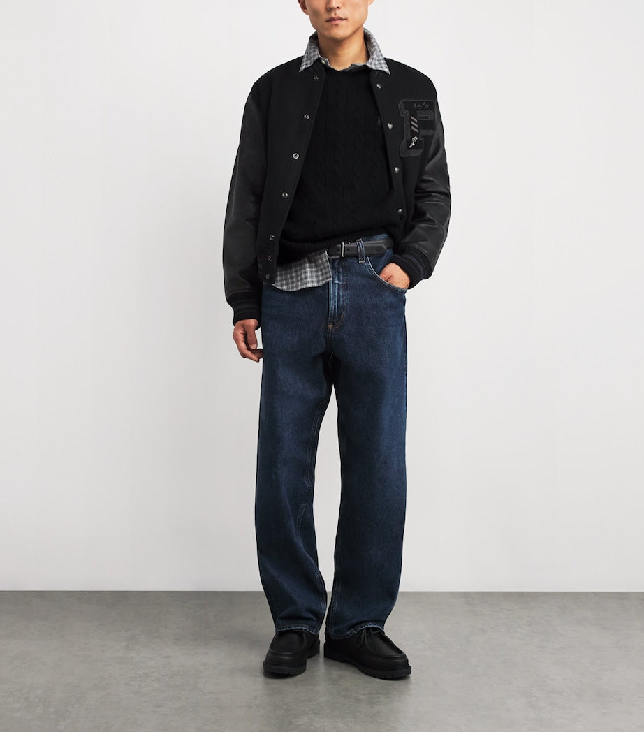 Polo Ralph Lauren Black Wool-Cashmere Cable-Knit Sweater