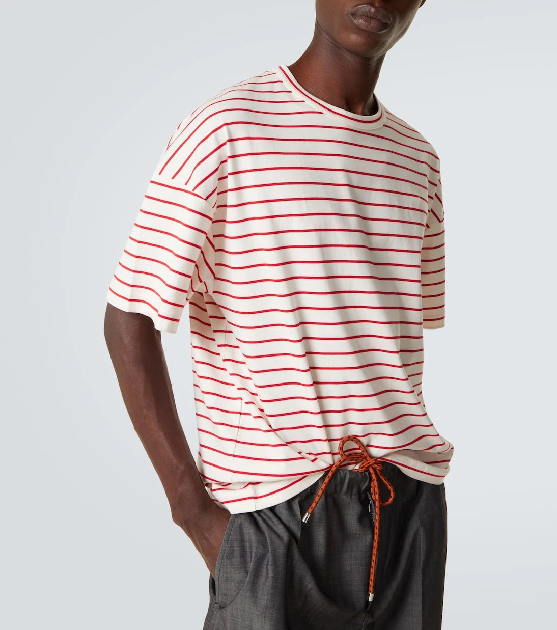 Plan C - Striped cotton T-shirt