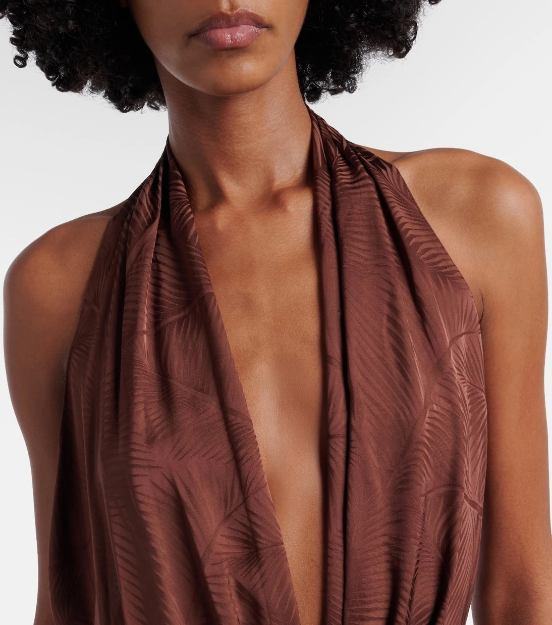Johanna Ortiz - Halterneck jacquard maxi dress