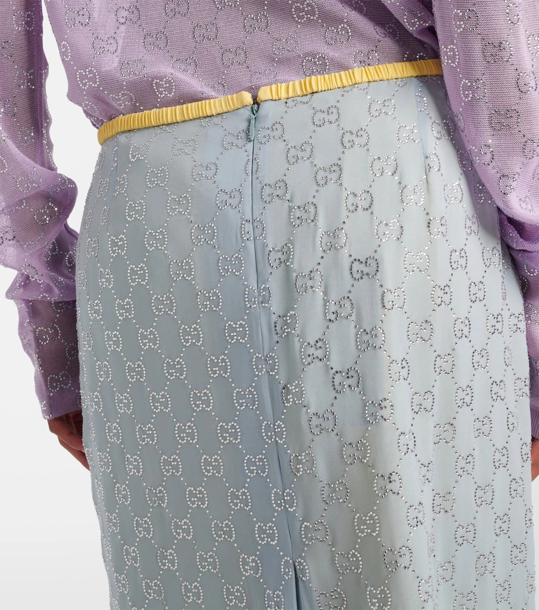 Gucci - GG embellished silk-blend midi skirt