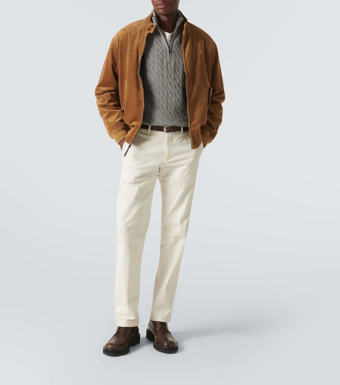 Polo Ralph Lauren - سترة صوف وكشمير محبوكة بياقة عالية وسحاب قصير