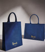 Navy Large Cotton Logo Tote Bag