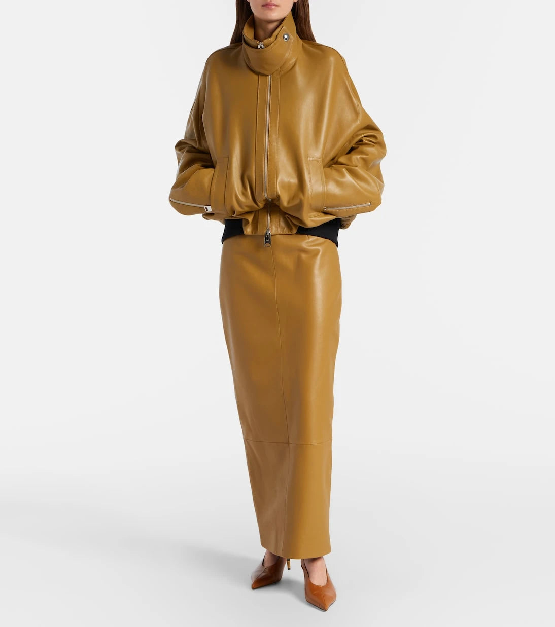 Khaite - Winton leather maxi skirt