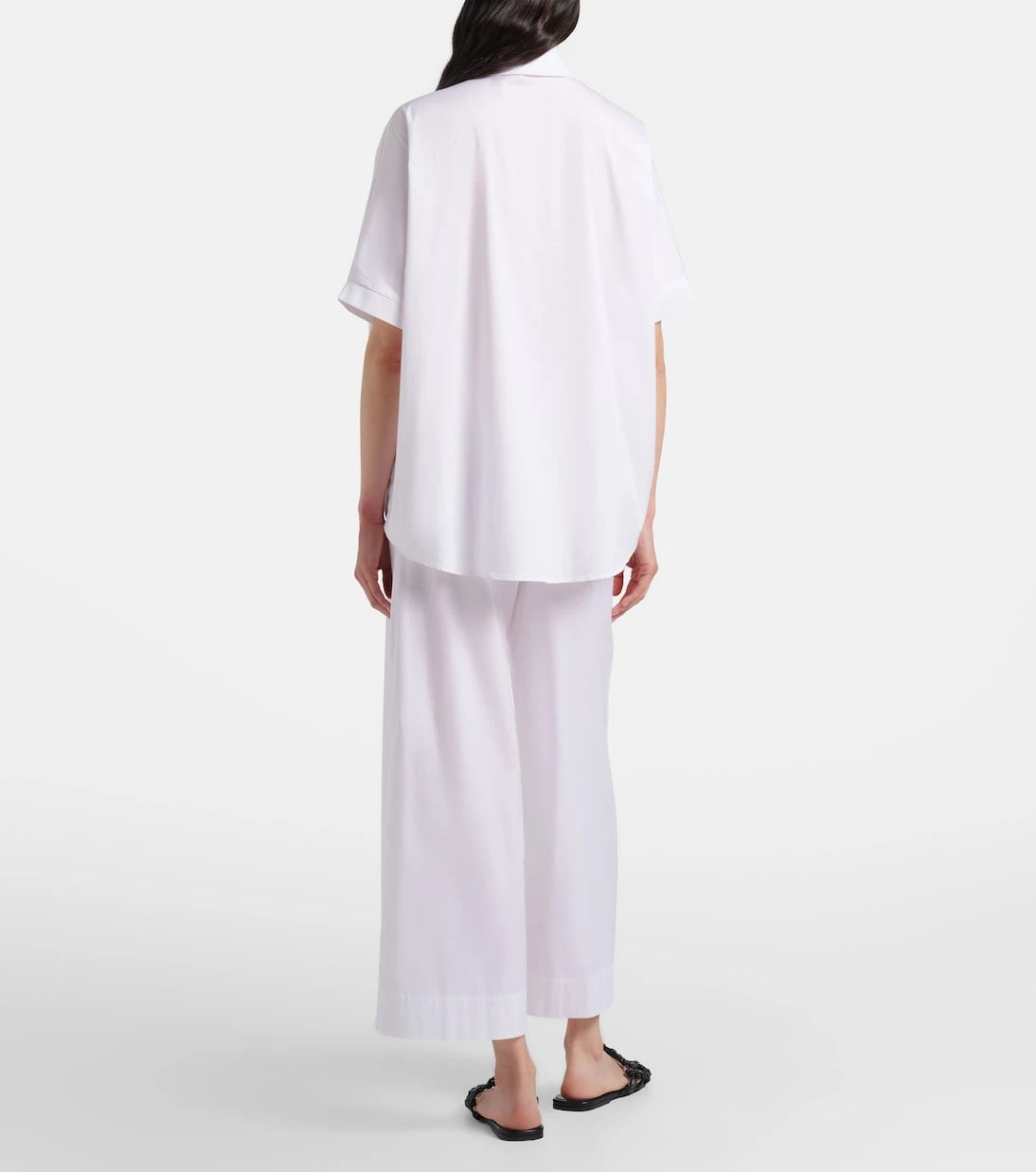 Max Mara - Pece cropped cotton-blend wide-leg pants