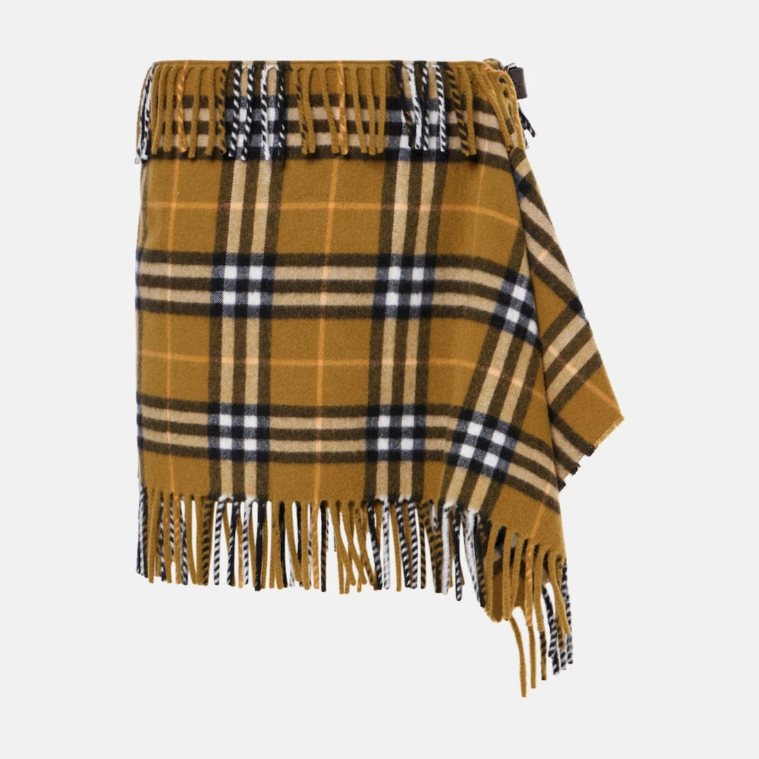 Burberry - تنورة قصيرة من الصوف والكشمير بنقشة كاروهات من بربري