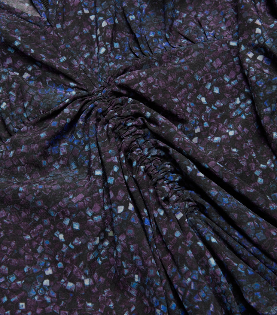 Navy Silk-Blend Albini Midi Dress