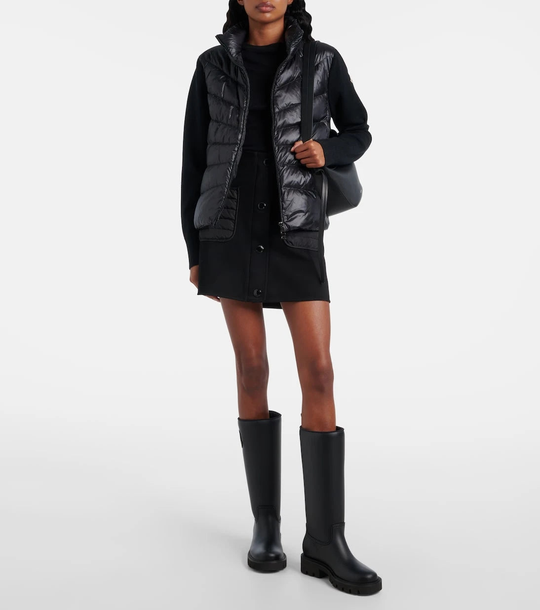 Moncler - Down-paneled virgin wool cardigan