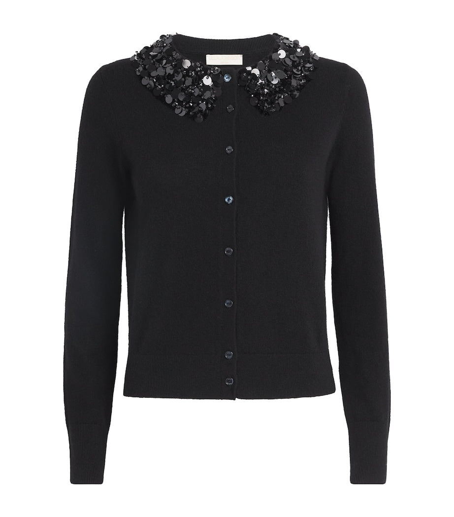 Ulla Johnson Black Cashmere Sequinned Margaux Cardigan