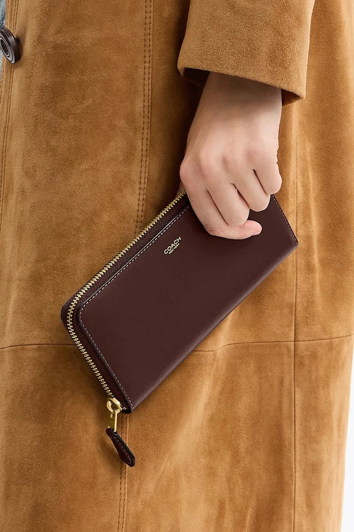 Coach портфейл дамски от кожа Accordion Zip