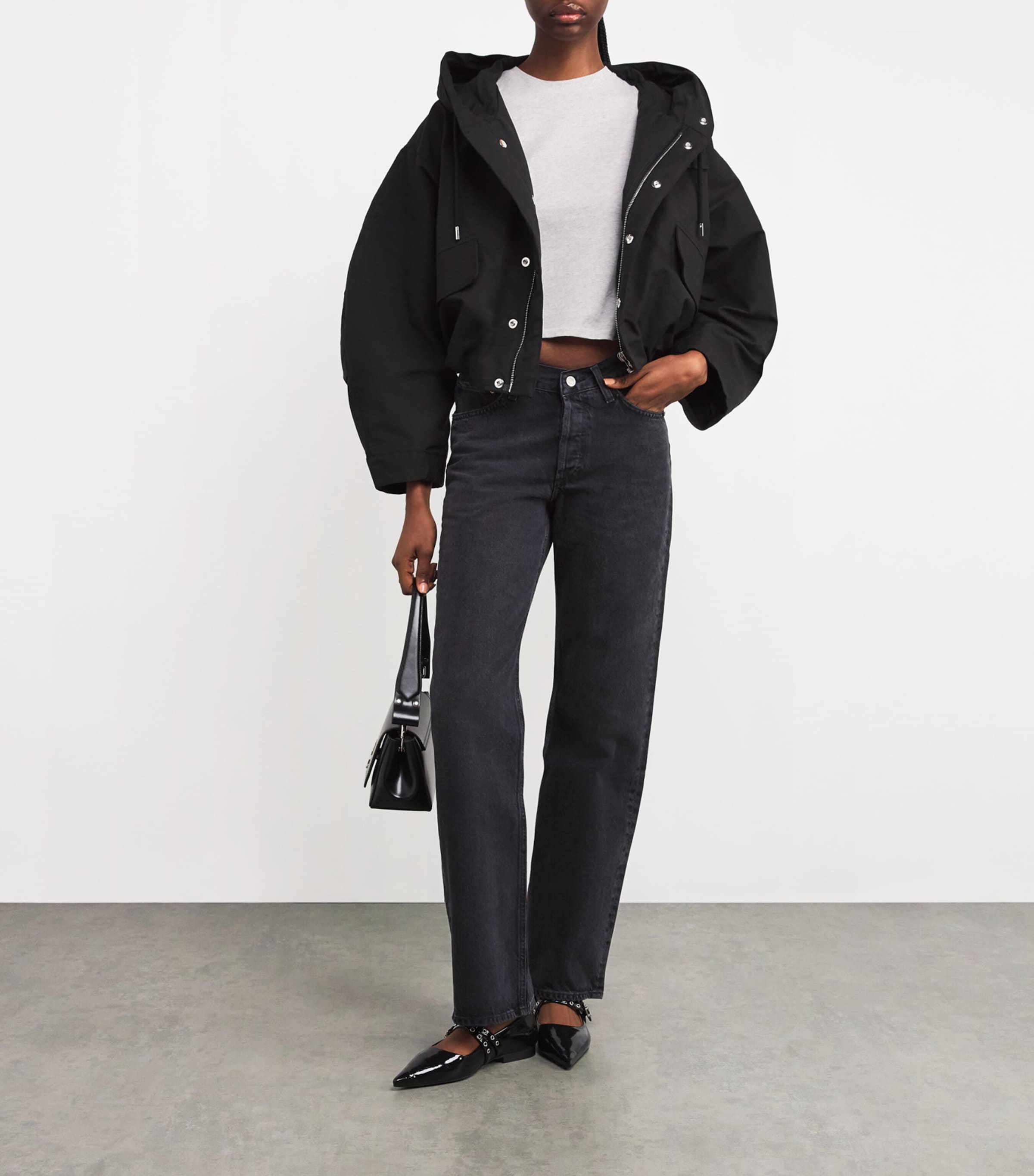 Skims Grey Relaxed Tees Shrunken T-Shirt