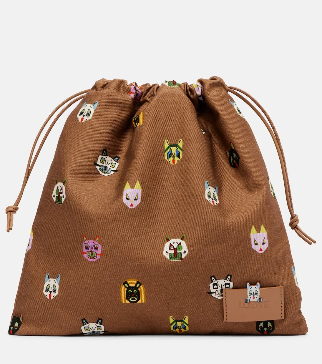 Loewe - x Louis Wain leather-trimmed cotton pouch