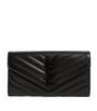 Black Monogram Saint Laurent Matelassé Large Flap Wallet