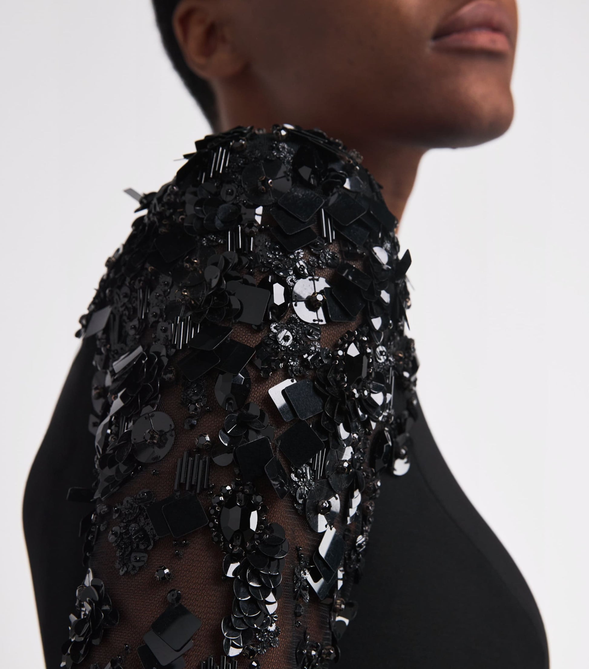 Jenny Packham Black Embellished Sylvia Gown