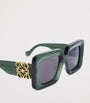 Green Bevelled Square Sunglasses