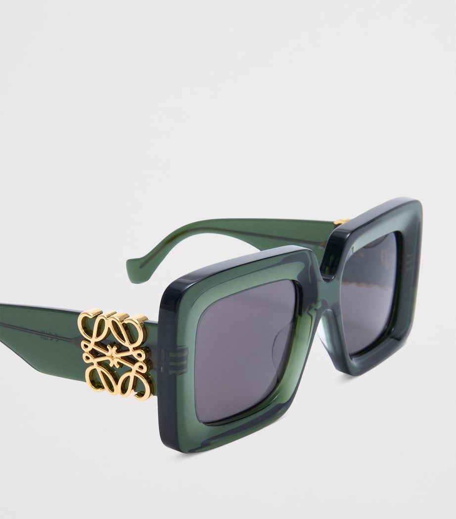 Green Bevelled Square Sunglasses