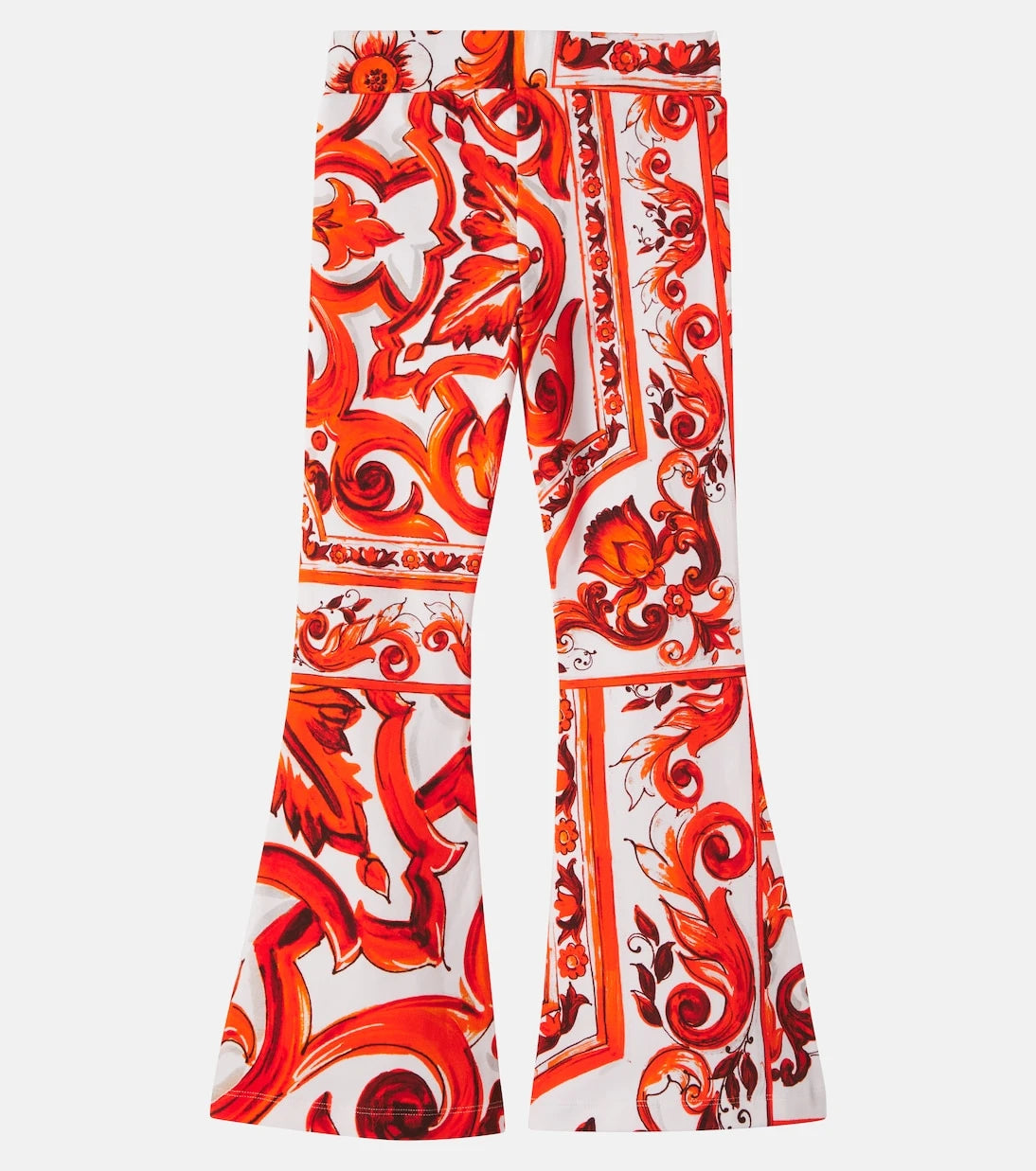 Dolce&Gabbana Kids - Majolica cotton-blend flared pants