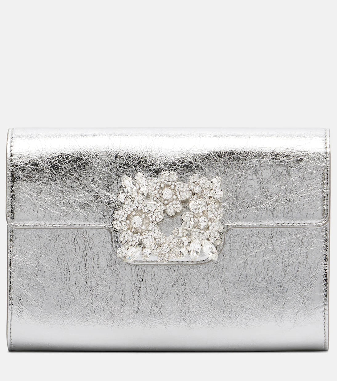Roger Vivier - Efflorescence Mini metallic leather clutch