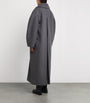 GANNI Grey Recycled Wool-Blend Longline Pea Coat