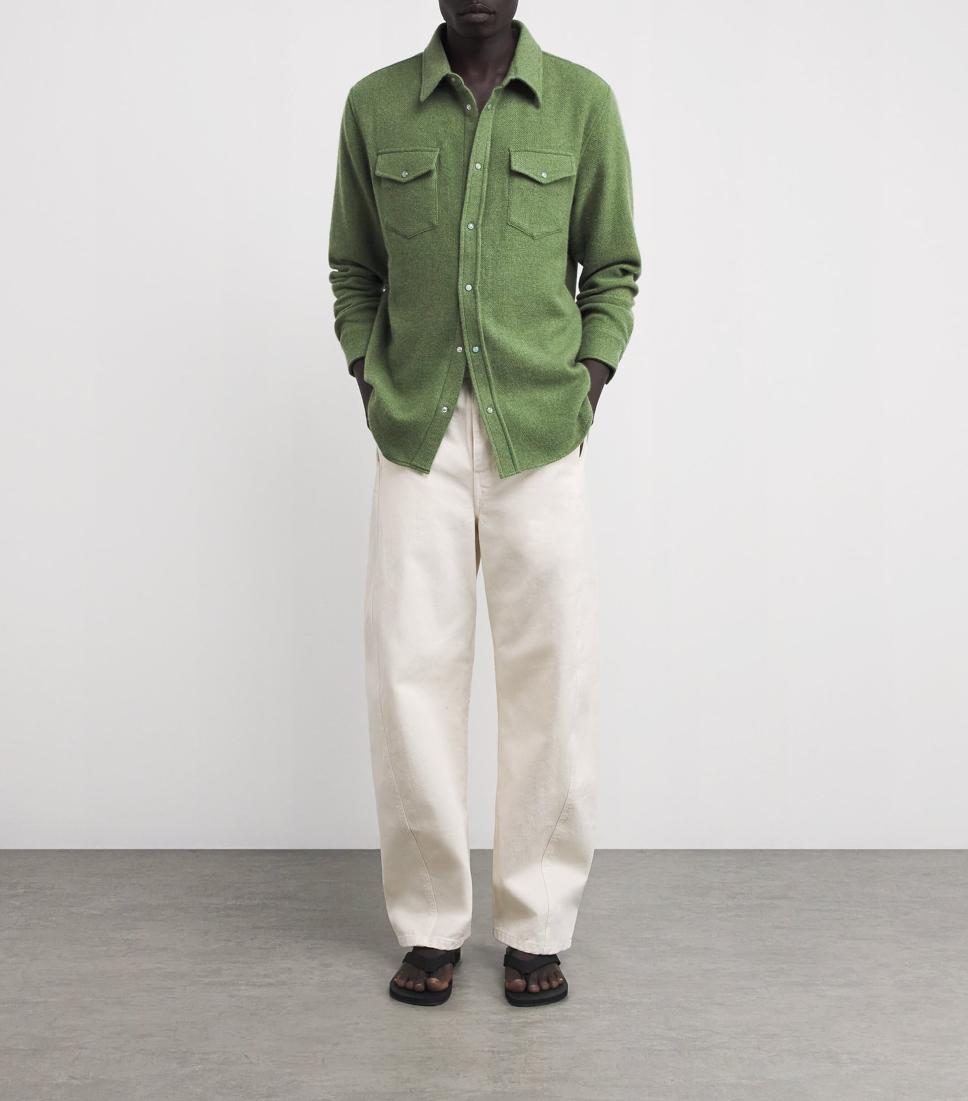 Unisex Cashmere and Emerald Willow Green Shirt