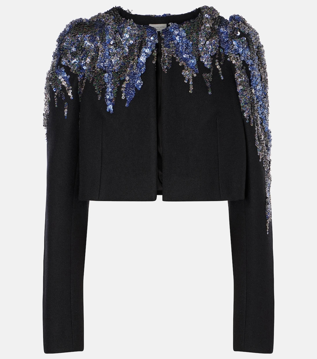 Dries Van Noten - Sequined cropped wool-blend jacket