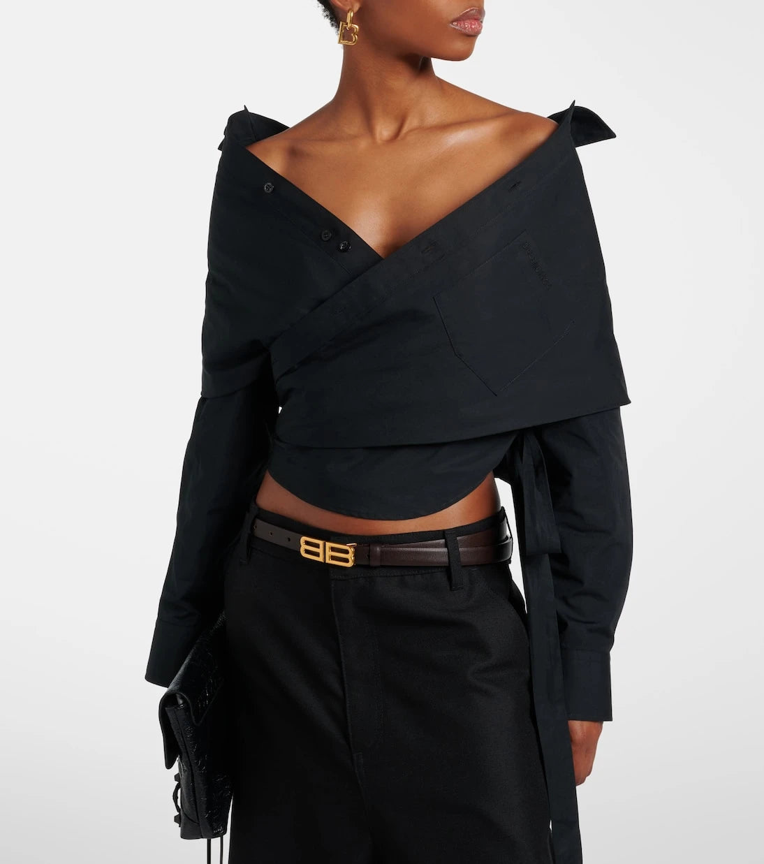 Balenciaga - Off-shoulder cotton top