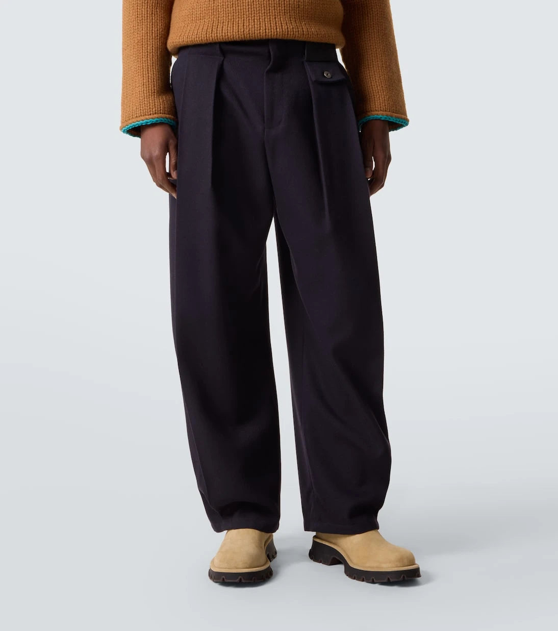 Loewe - Mid-rise cotton twill wide-leg pants