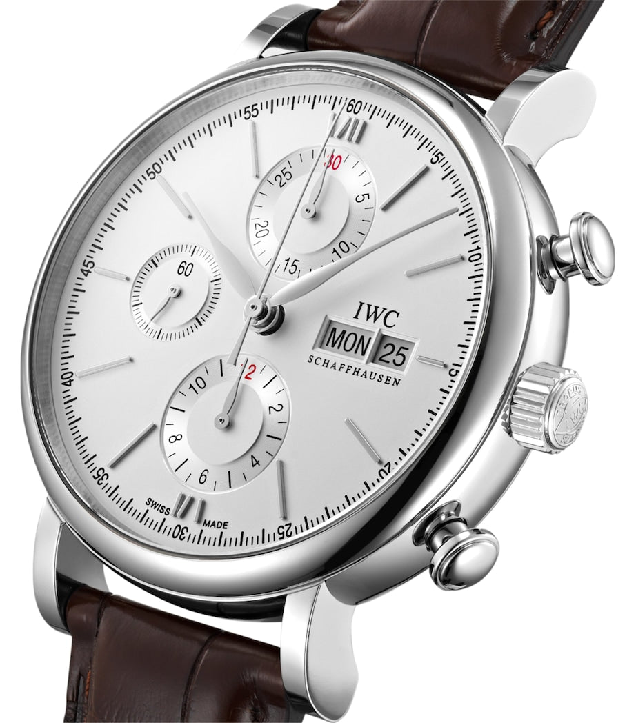 IWC Schaffhausen Stainless Steel Portofino Chronograph Watch 42mm