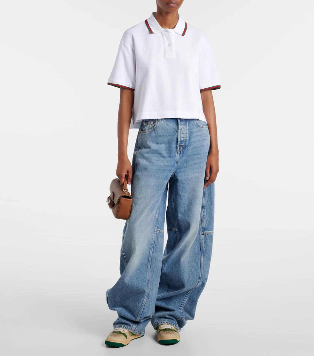 Gucci - حذاء مفتوح من الخلف Screener GG Canvas Web Stripe