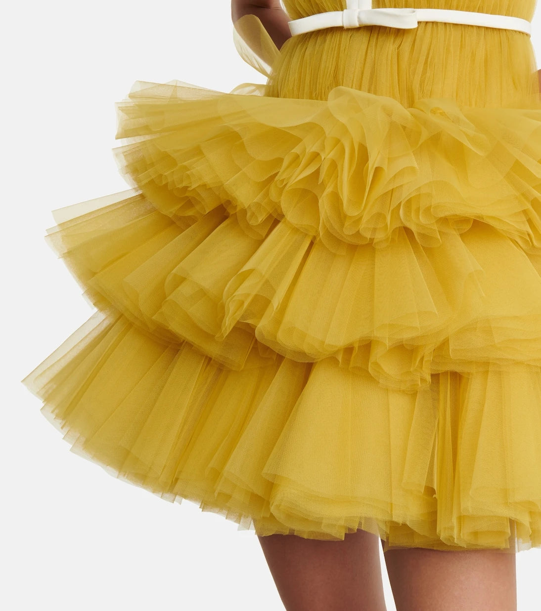 Giambattista Valli - V-neck ruffled tulle minidress