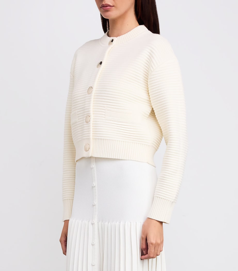 Beige Textured-Knit Cardigan