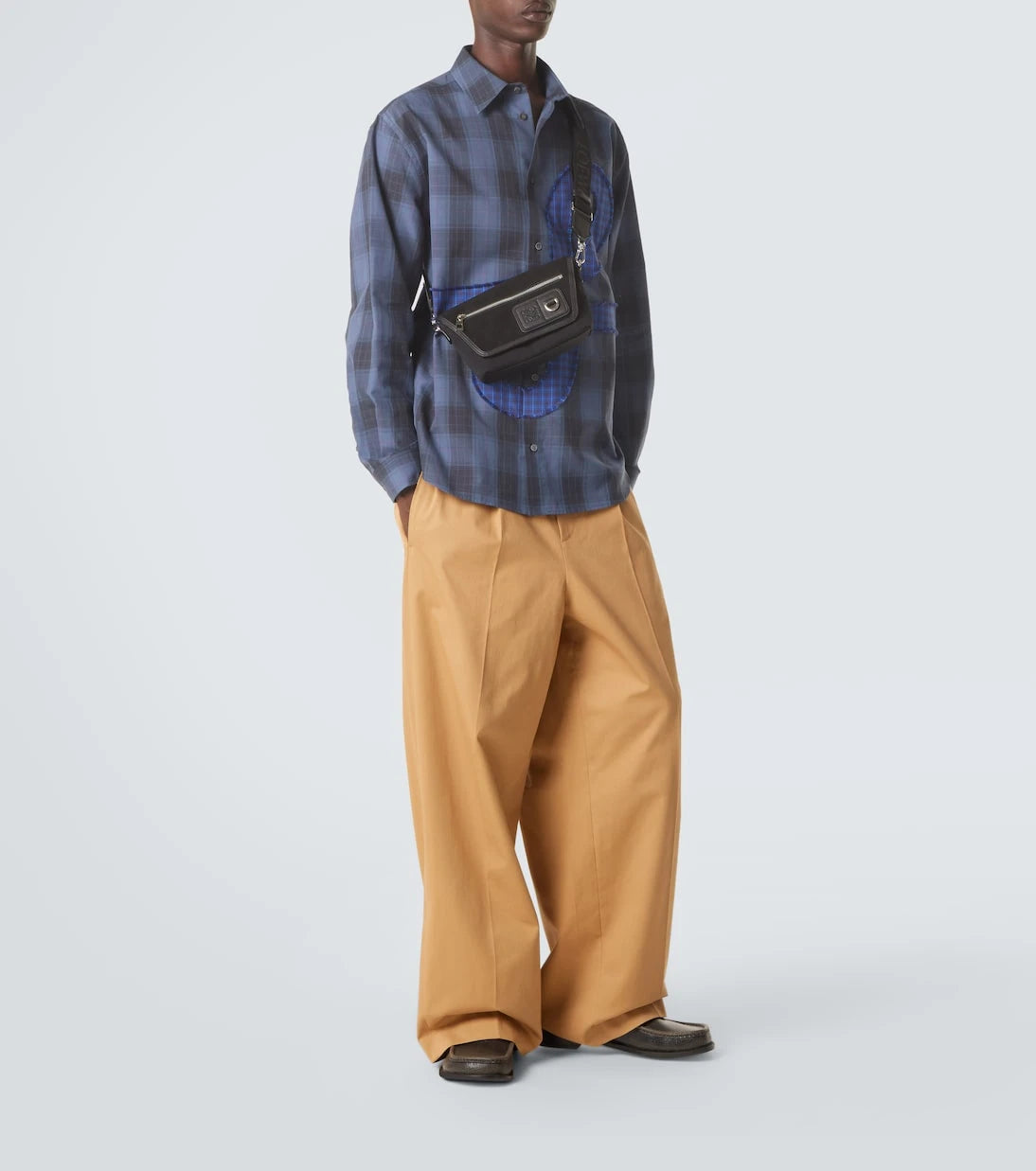 Loewe - Flex Mini canvas and suede messenger bag