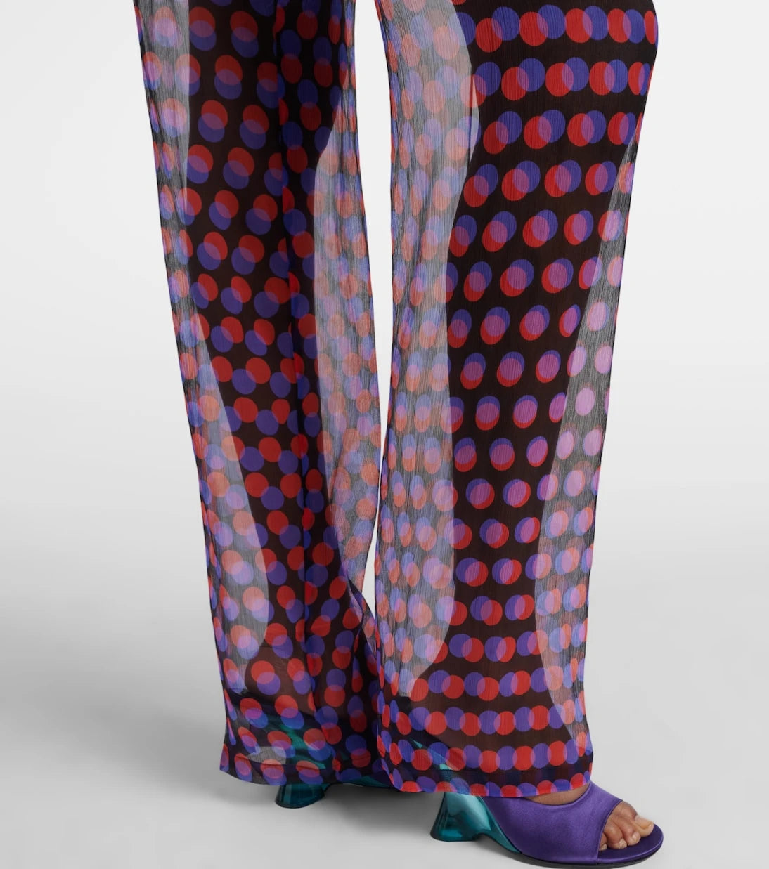 Dries Van Noten - Polka-dot silk straight pants