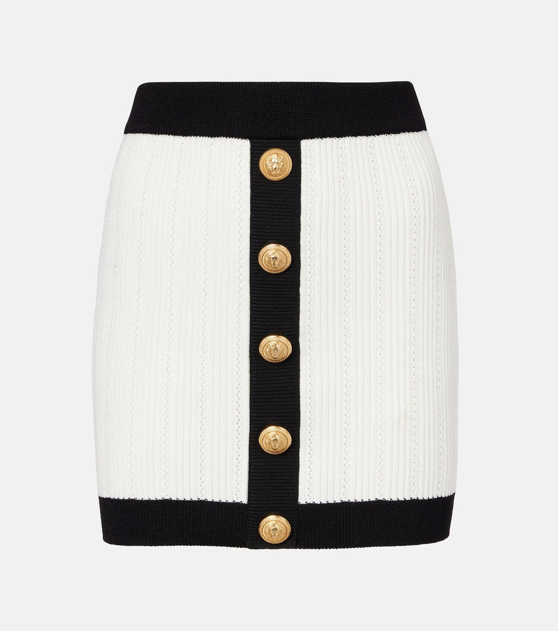 Balmain - Ribbed-knit miniskirt