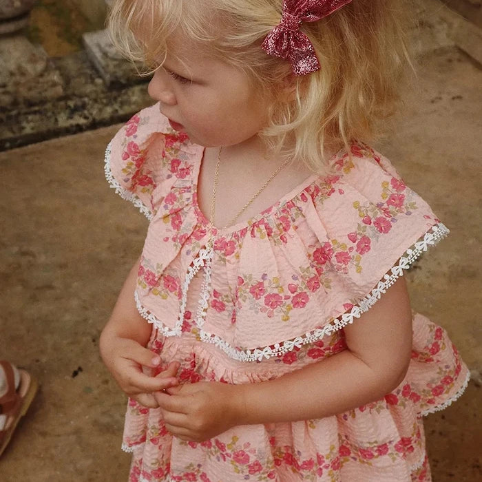 Konges Sløjd BELLA FRILL DRESS GOTS Çocuk Pamuklu Elbise