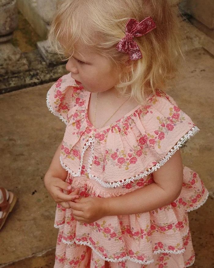 Konges Sløjd BELLA FRILL DRESS GOTS Çocuk Pamuklu Elbise