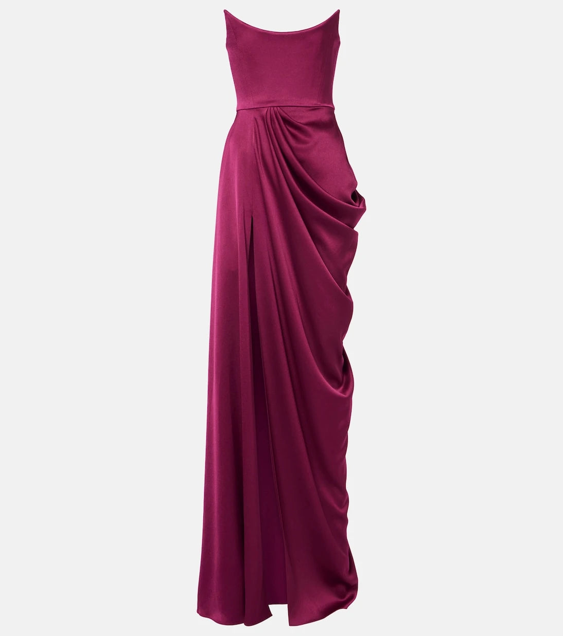 Alex Perry - Draped satin crêpe bustier gown