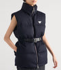 Prada Blue Wool Loden Down Gilet